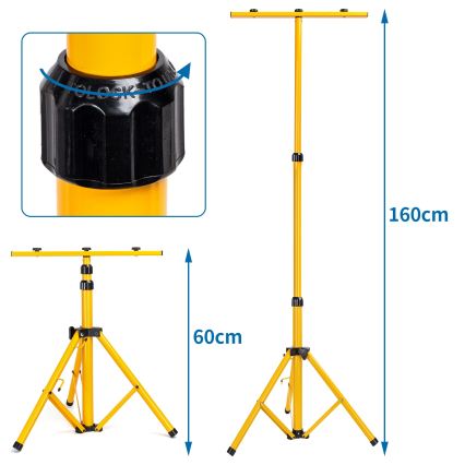 Aigostar - Refletor LED com tripé 2xLED/30W/230V 6500K IP65 laranja/preto