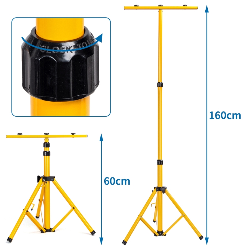 Aigostar - Refletor LED com tripé 2xLED/30W/230V 6500K IP65 laranja/preto