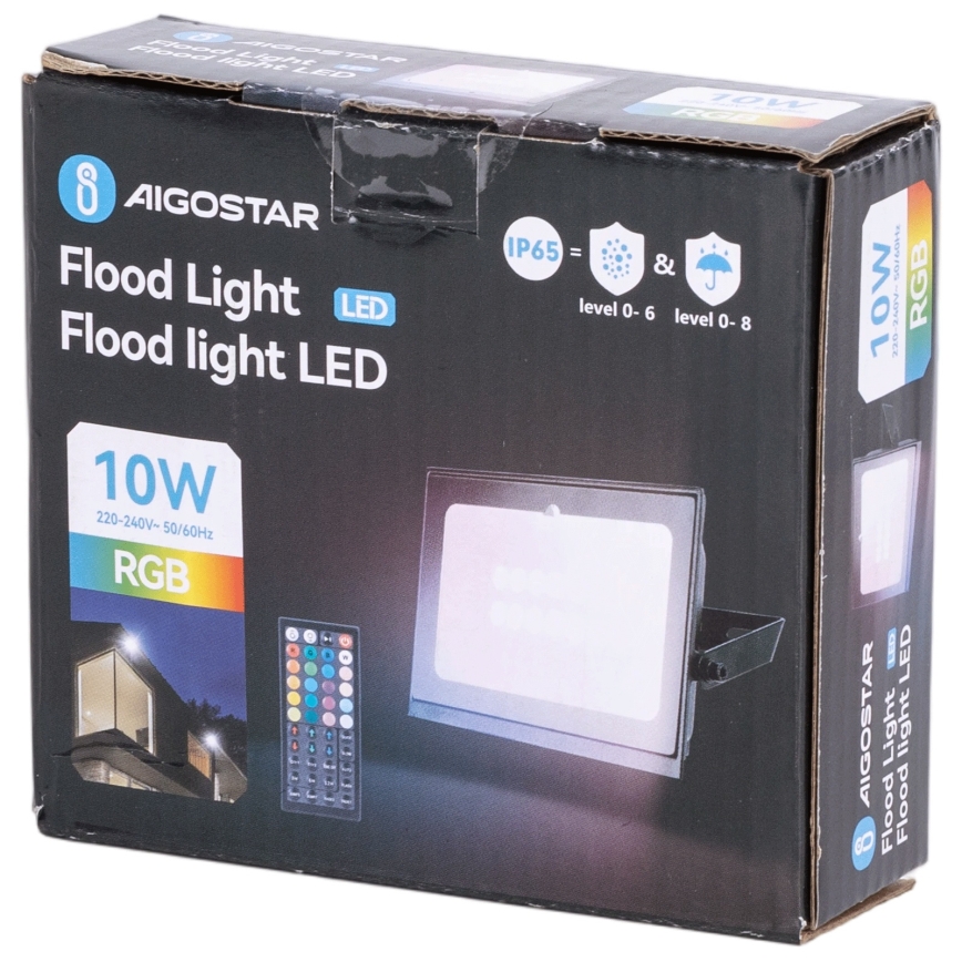 Aigostar - Refletor LED RGB dimerizável LED/20W/230V IP65 + controlo remoto