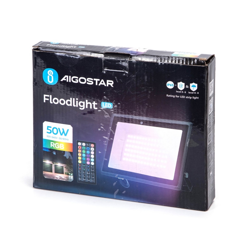 Aigostar - Refletor LED RGBW dimerizável/50W/230V IP65 + controlo remoto