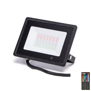 Aigostar - Refletor LED RGBW regulável LED/30W/230V IP65 + controlo remoto
