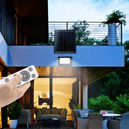 Aigostar - Refletor solar LED regulável LED/100W/3,4V IP65 10000 mAh + controlo remoto