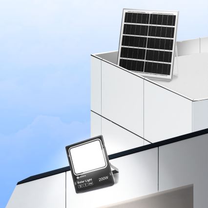 Aigostar - Refletor solar LED regulável LED/200W/3,2V IP66 15000 mAh + controlo remoto