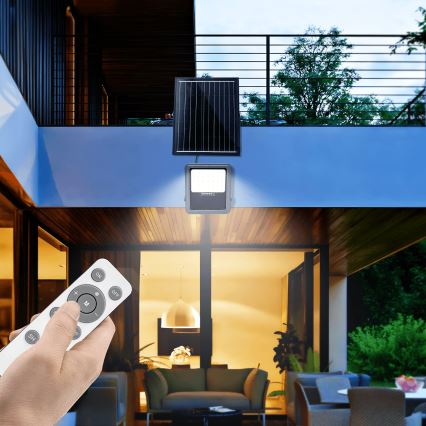 Aigostar - Refletor solar LED regulável LED/200W/3,4V IP65 15000 mAh + controlo remoto