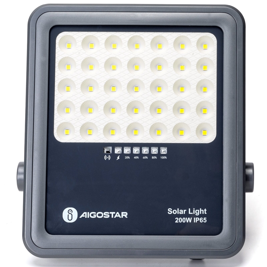 Aigostar - Refletor solar LED regulável LED/200W/3,4V IP65 15000 mAh + controlo remoto
