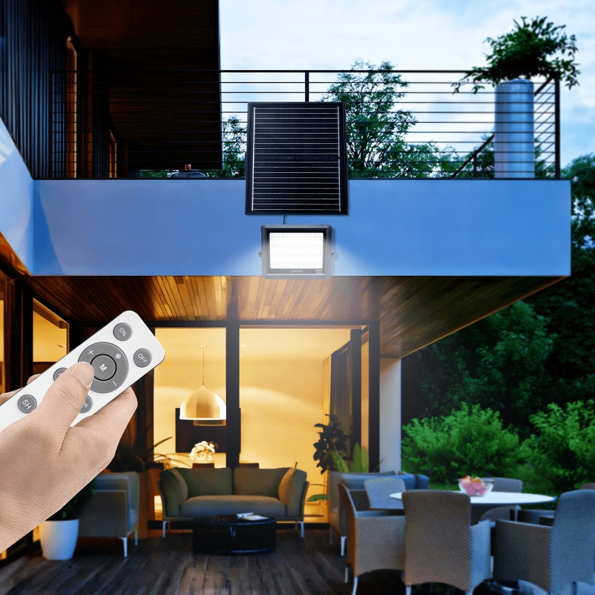 Aigostar - Refletor solar LED regulável LED/300W/3,4V IP65 20000 mAh + controlo remoto