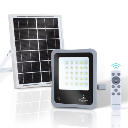 Aigostar - Refletor solar LED regulável LED/50W/3,2V IP65 6000 mAh + controlo remoto