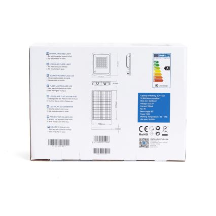 Aigostar - Refletor solar LED regulável LED/50W/3,2V IP65 6000 mAh + controlo remoto