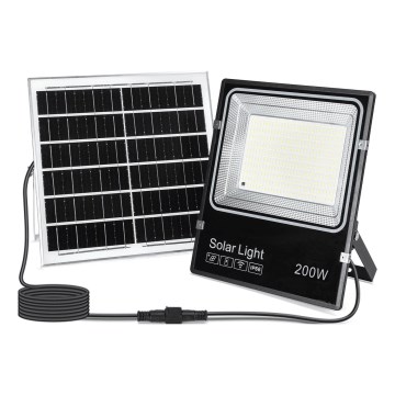 Aigostar - Refletor solar LED regulável/200W/3,2V 3600mAh 3000K/4000K/6500K IP66 + comando remoto