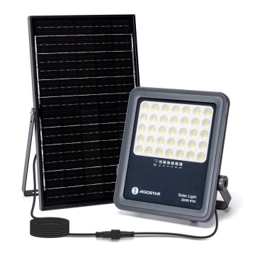 Aigostar - Refletor solar LED regulável LED/200W/3,4V IP65 15000 mAh + controlo remoto
