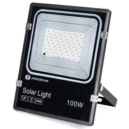 Aigostar - Refletor solar LED RGB regulável LED/100W/3,2V IP66 + controlo remoto