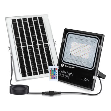 Aigostar - Refletor solar LED RGB regulável LED/100W/3,2V IP66 + controlo remoto