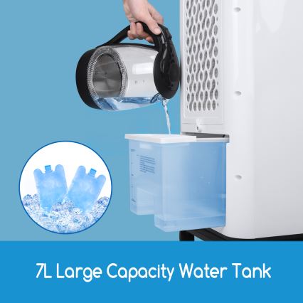 Aigostar - Refrigerador de ar 75W/230V preto/prateado + controlo remoto