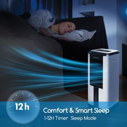 Aigostar - Refrigerador de ar 75W/230V preto/prateado + controlo remoto