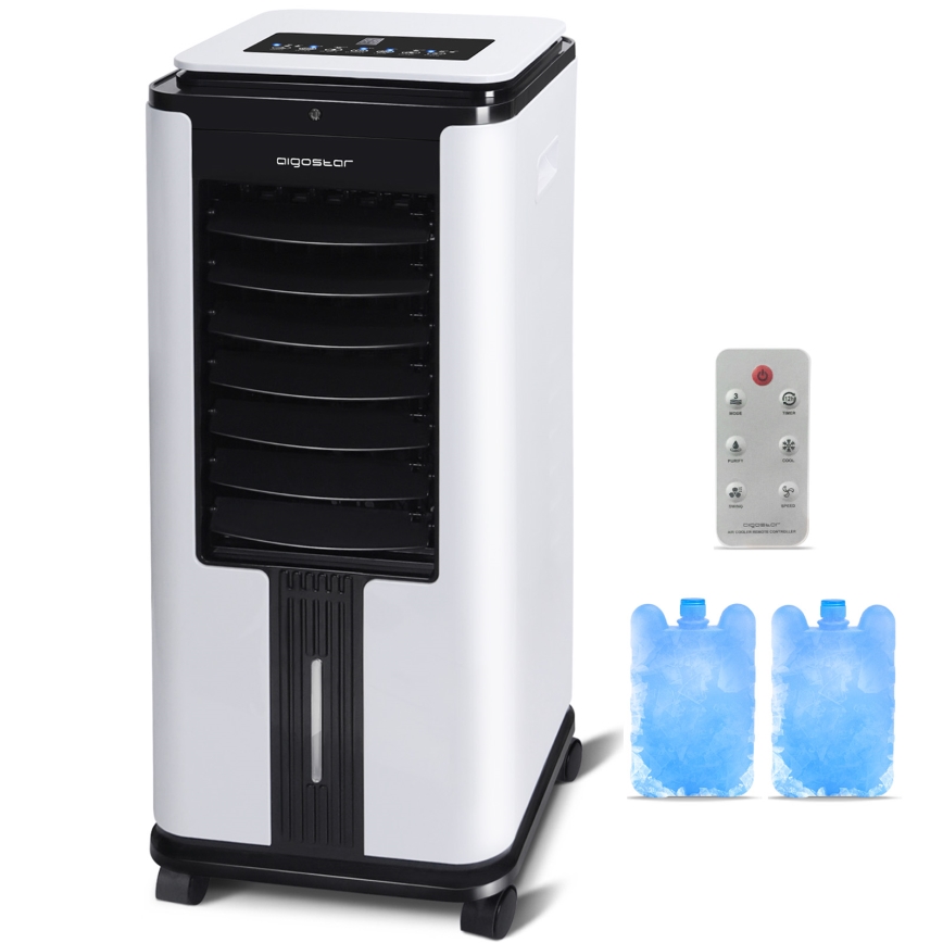 Aigostar - Refrigerador de ar 75W/230V preto/prateado + controlo remoto