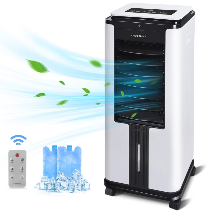 Aigostar - Refrigerador de ar 75W/230V preto/prateado + controlo remoto
