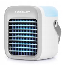 Aigostar - Refrigerador de ar portátil LED 3 em 1 LED/8W/5V branco/cinzento