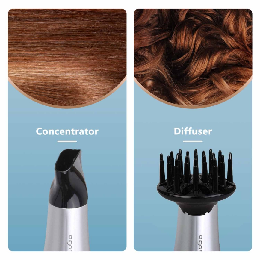 Aigostar - Secador de cabelo 2200W/230V prateado/preto