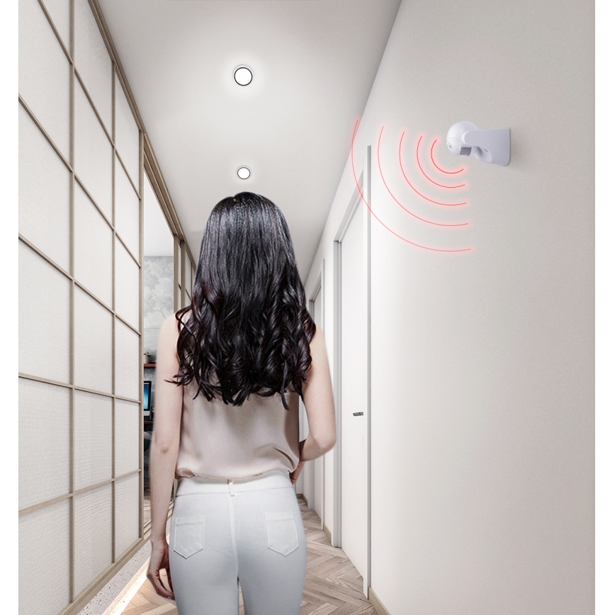 Aigostar - Sensor de movimento infravermelho para exteriores 230V IP44 branco