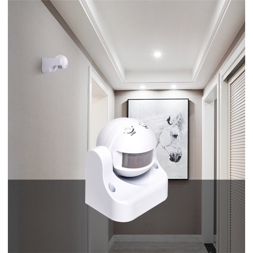 Aigostar - Sensor de movimento infravermelho para exteriores 230V IP44 branco