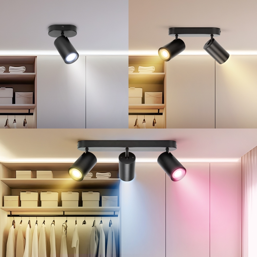 Aigostar - Spot LED RGBW dimerizável MESH 3xLED/4,9W/230V 2700-6500K branco + comando remoto