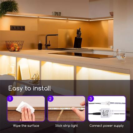 Aigostar - Tira exterior LED com regulação 5m LED/18W/12/230V 3000K IP65