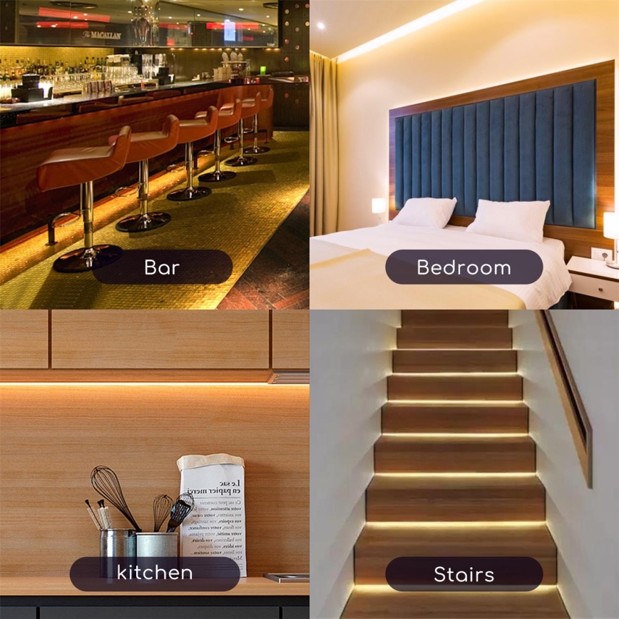 Aigostar - Tira exterior LED com regulação 5m LED/18W/12/230V 3000K IP65