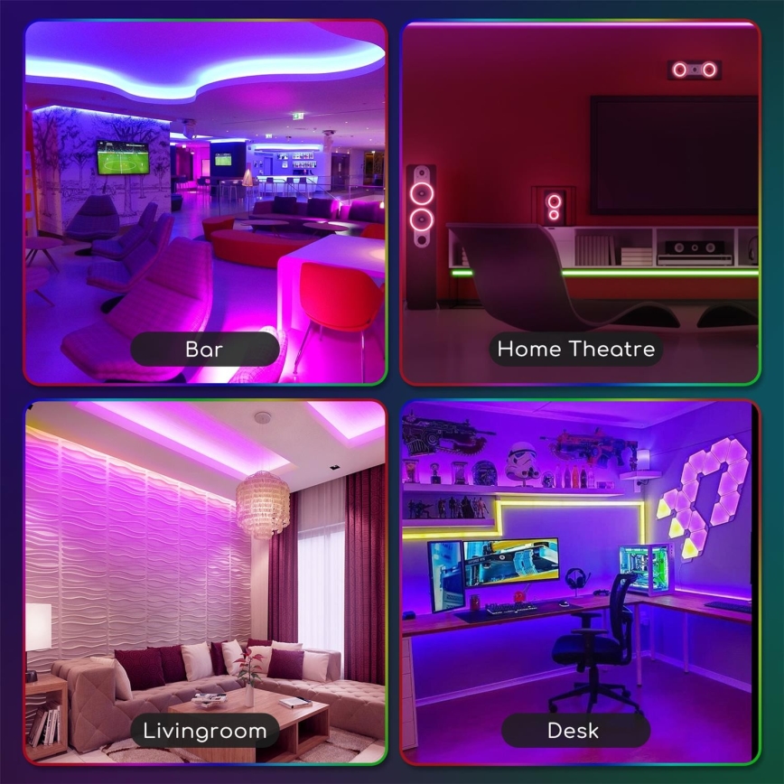 Aigostar - Tira exterior LED RGB com regulação 3m LED/24W/12/230V IP65 + controlo remoto