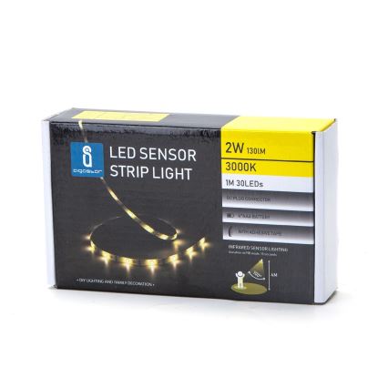 Aigostar - Tira LED com regulação e sensor 1m LED/2W/4xAAA 3000K IP65