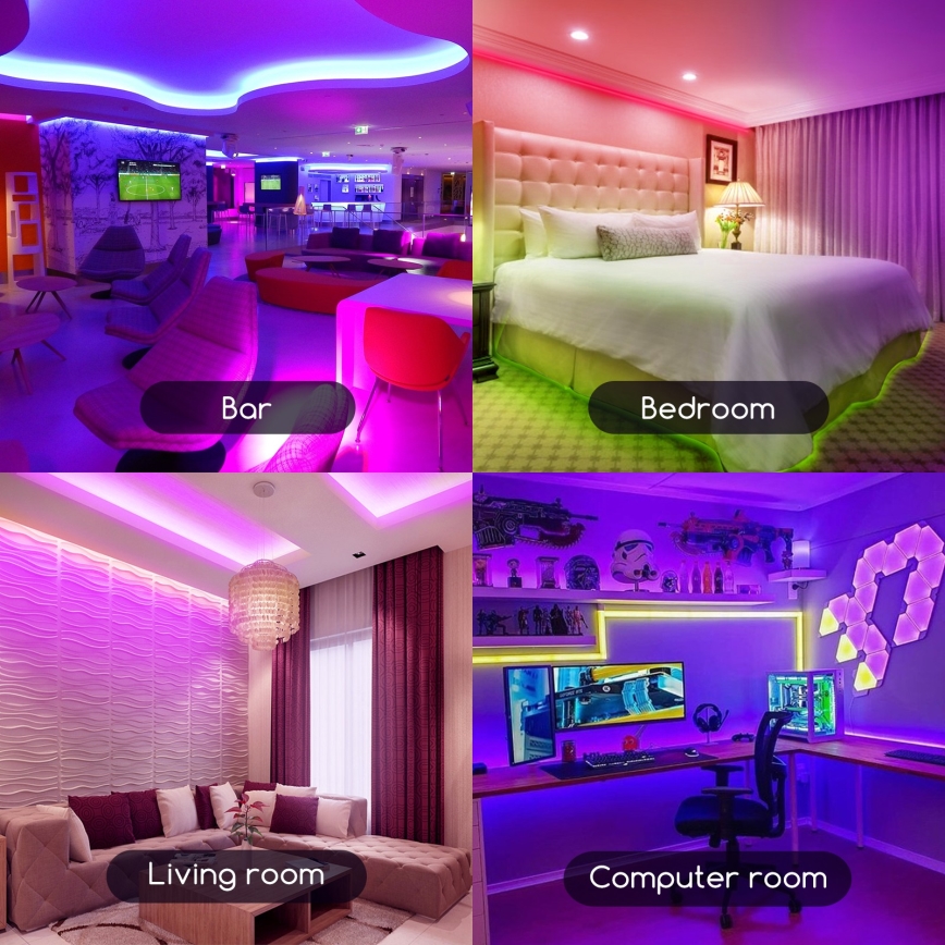 Aigostar - Tira LED RGB com regulação 3m LED/24W/12/230V IP65 + controlo remoto