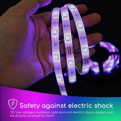 Aigostar - Tira LED RGB com regulação 3m LED/24W/12/230V IP65 + controlo remoto