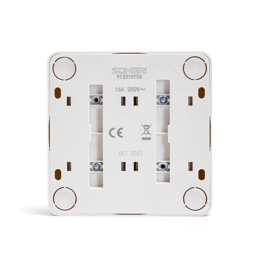 Aigostar - Tomada de parede doméstica quádrupla SCHUKO 250 V branca
