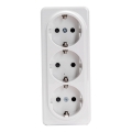 Aigostar - Tomada de parede doméstica tripla SCHUKO 250V branca