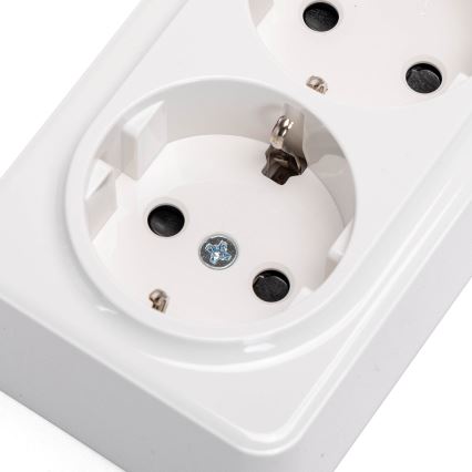 Aigostar - Tomada de parede doméstica tripla SCHUKO 250V branca