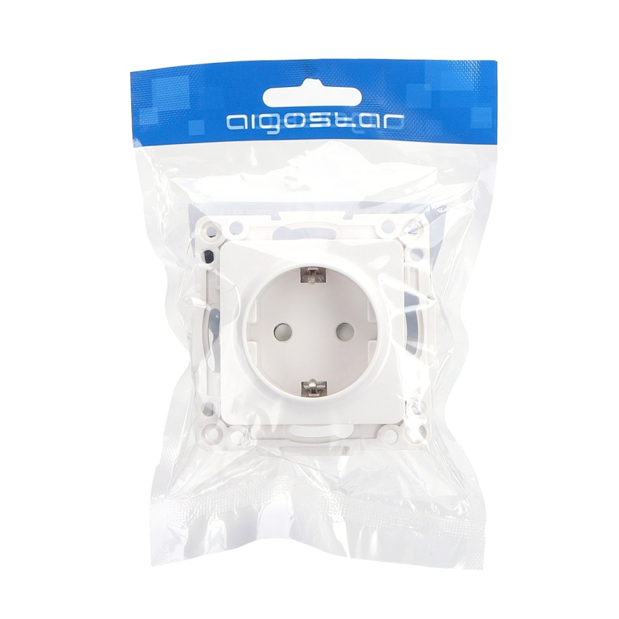 Aigostar - Tomada de parede sem moldura SCHUKO 250V branca