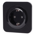 Aigostar - Tomada doméstica com moldura SCHUKO 250V/16A preta