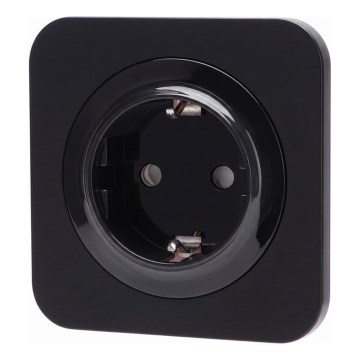 Aigostar - Tomada doméstica com moldura SCHUKO 250V/16A preta