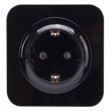 Aigostar - Tomada doméstica com moldura SCHUKO 250V/16A preta