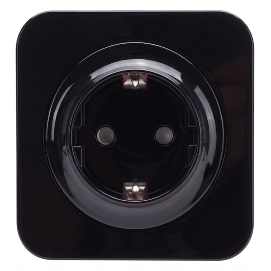 Aigostar - Tomada doméstica com moldura SCHUKO 250V/16A preta