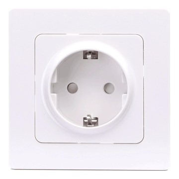 Aigostar - Tomada doméstica com moldura SCHUKO 250V branca