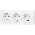 Aigostar - Tomada doméstica com moldura SCHUKO 3Z 250V/16A branca