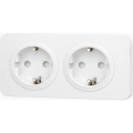 Aigostar - Tomada doméstica dupla SCHUKO com moldura 250V/16A branca