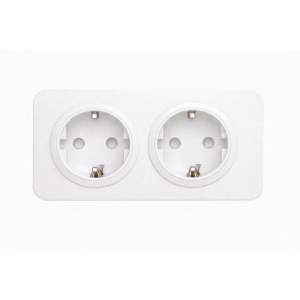 Aigostar - Tomada doméstica dupla SCHUKO com moldura 250V/16A branca