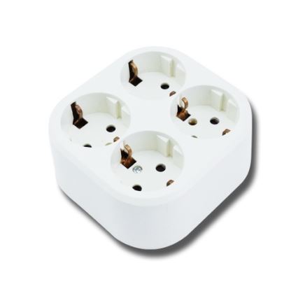 Aigostar - Tomada doméstica SCHUKO, 4 saídas, 250 V / 16 A