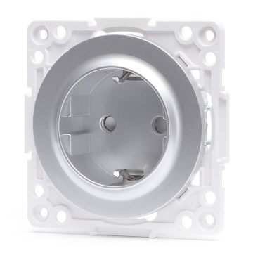 Aigostar - Tomada doméstica sem moldura SCHUKO 250V/16A prateada