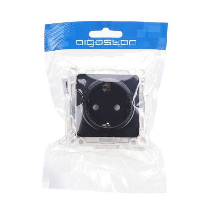 Aigostar - Tomada doméstica sem moldura SCHUKO 250V preta