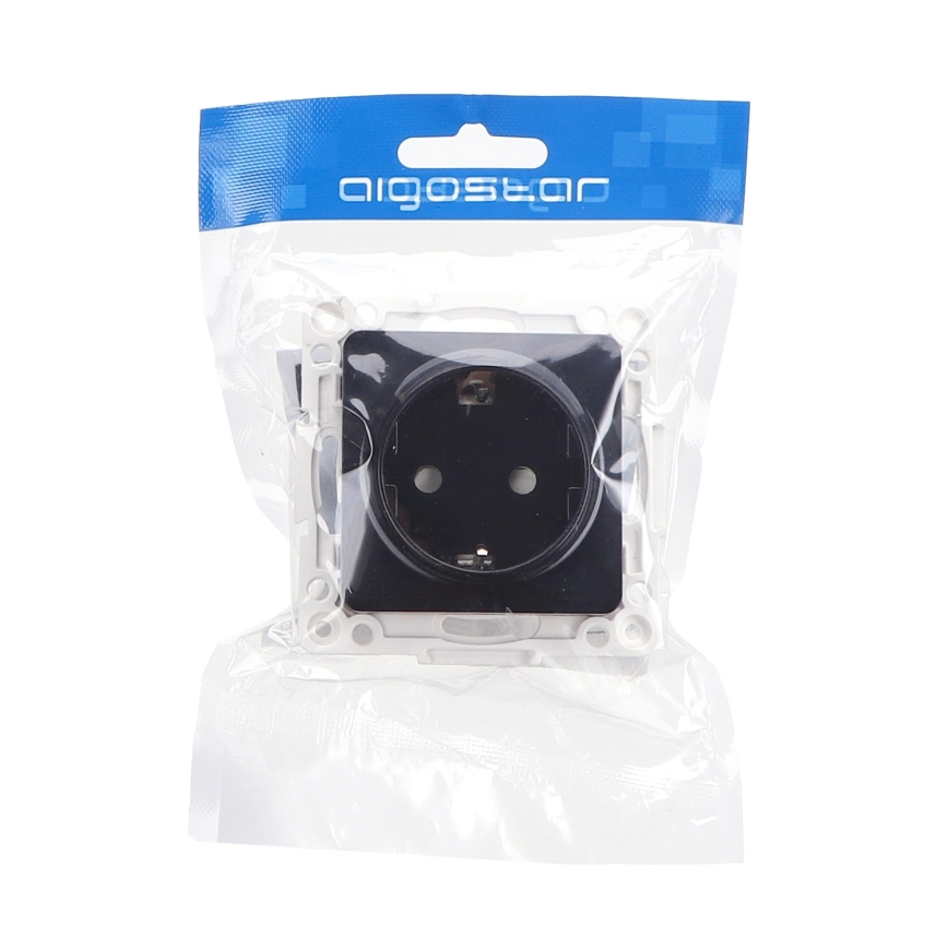 Aigostar - Tomada doméstica sem moldura SCHUKO 250V preta