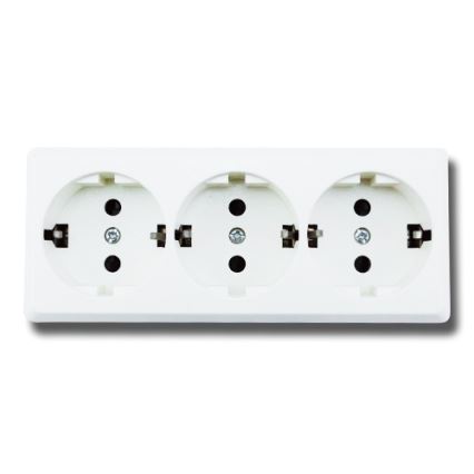 Aigostar - Tomada doméstica tripla SCHUKO 250 V / 16 A