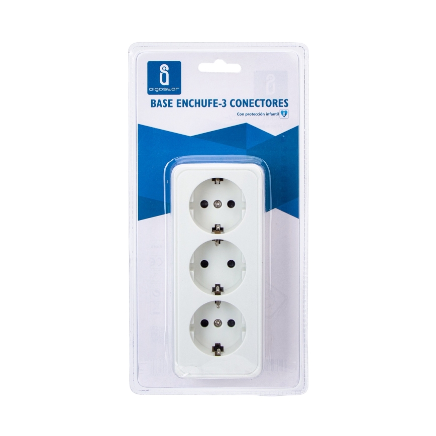 Aigostar - Tomada doméstica tripla SCHUKO 250 V / 16 A