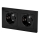 Aigostar - Tomada dupla doméstica com moldura SCHUKO 230V/16A preta